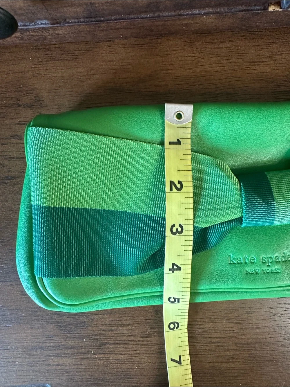 Kate Spade $245 MSRP Mirra Green Bow Clutch